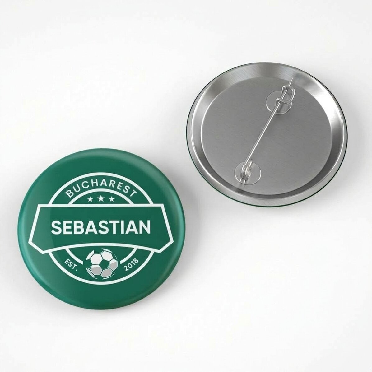 Personalised badge with text - Football