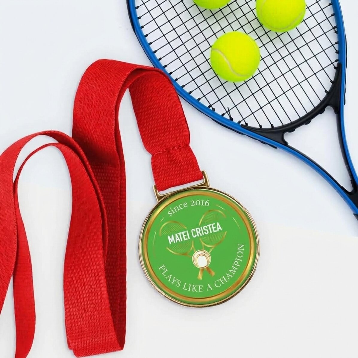 Personalised medal with text - Tennis