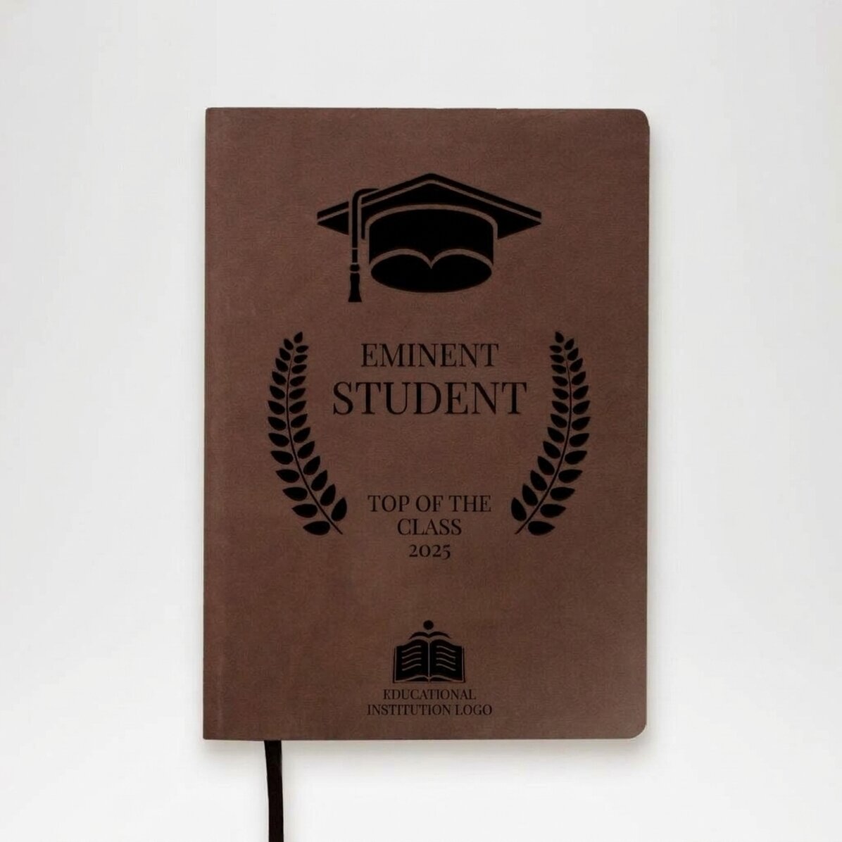 Personalised leather diary with text and logo - Graduation