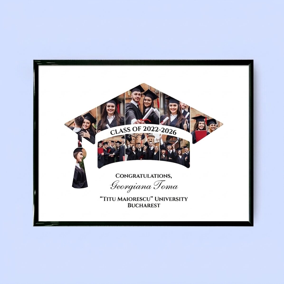 Personalised landscape painting with photos and text - Graduation
