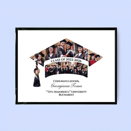 Personalised landscape painting with photos and text - Graduation