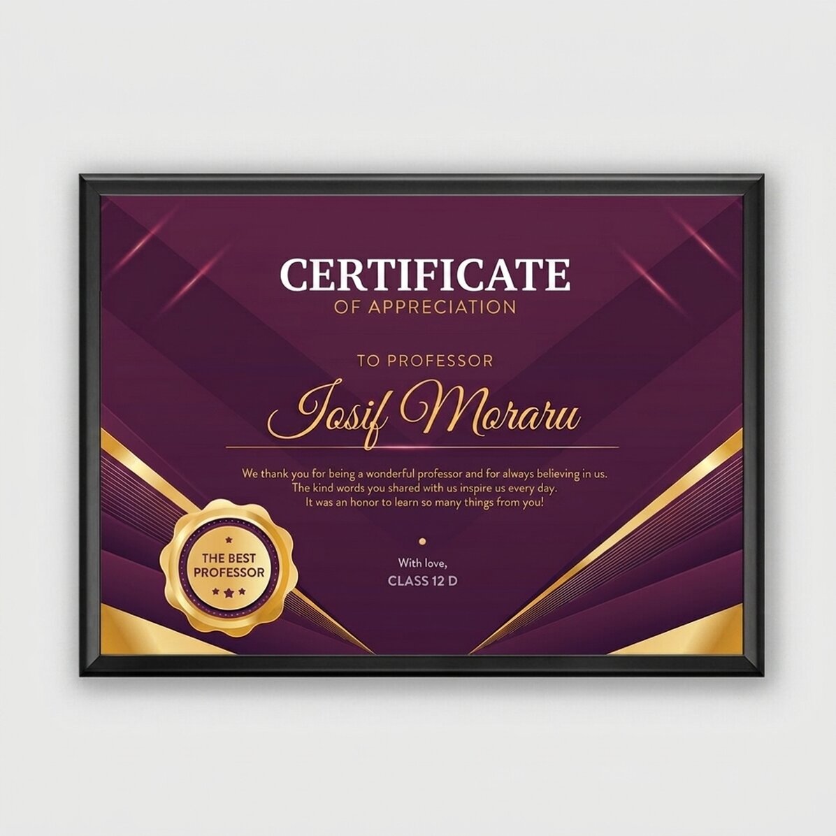 Personalised landscape painting - certificate of appreciation template for teachers