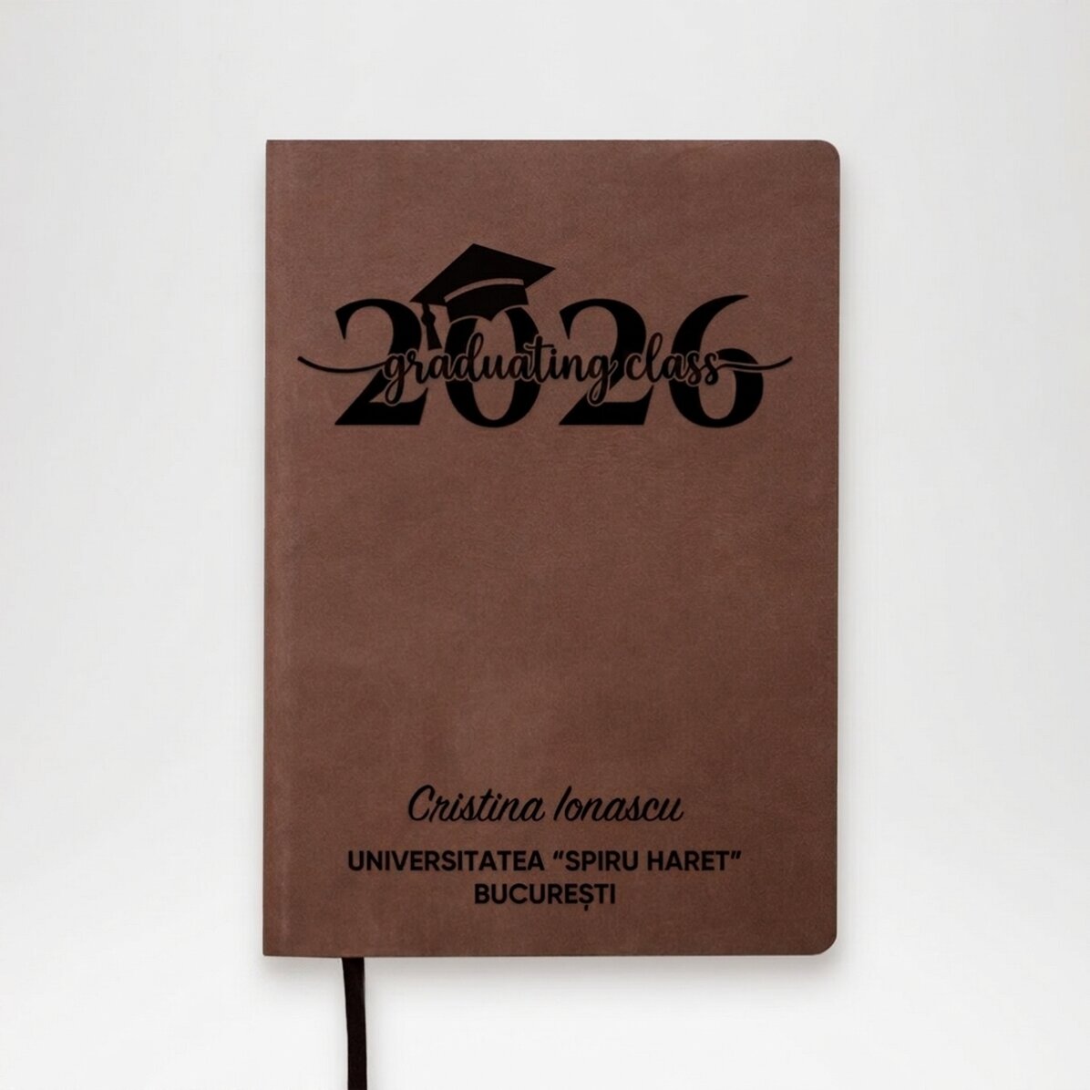 Personalised leather diary with text - Graduation