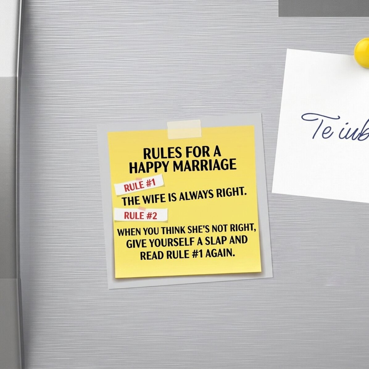 Customised 10x10 magnet with text - House rules