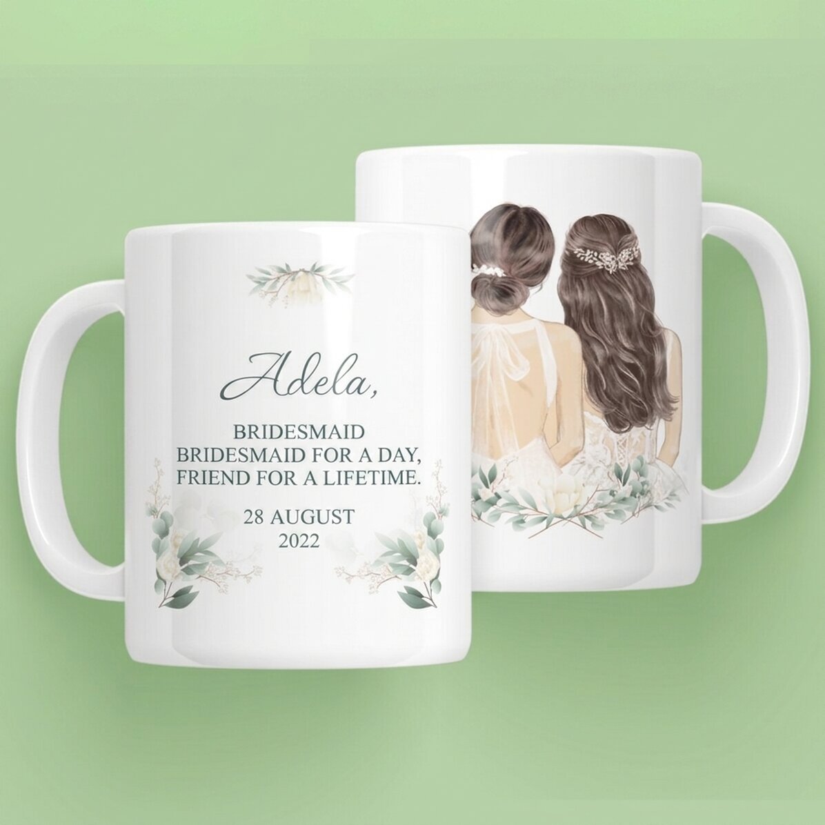 Personalised mug with text - Bridesmaid
