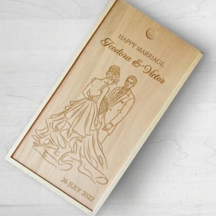 Personalised wooden gift box with message - Stone House