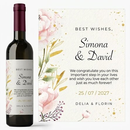 Personalised wine with text - Congratulations, newlyweds