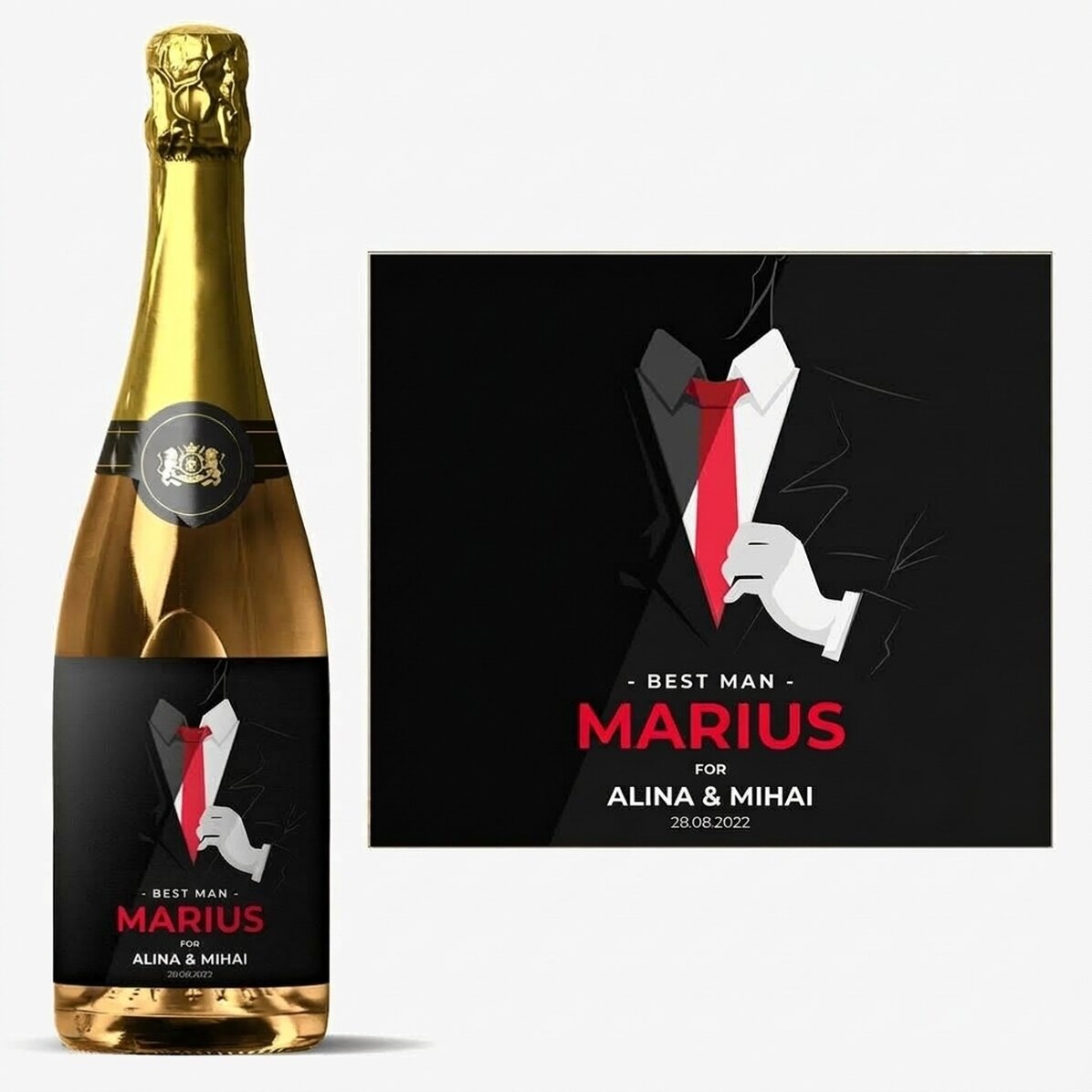 Personalised sparkling wine with text - Best man