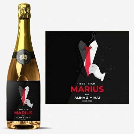 Personalised sparkling wine with text - Best man