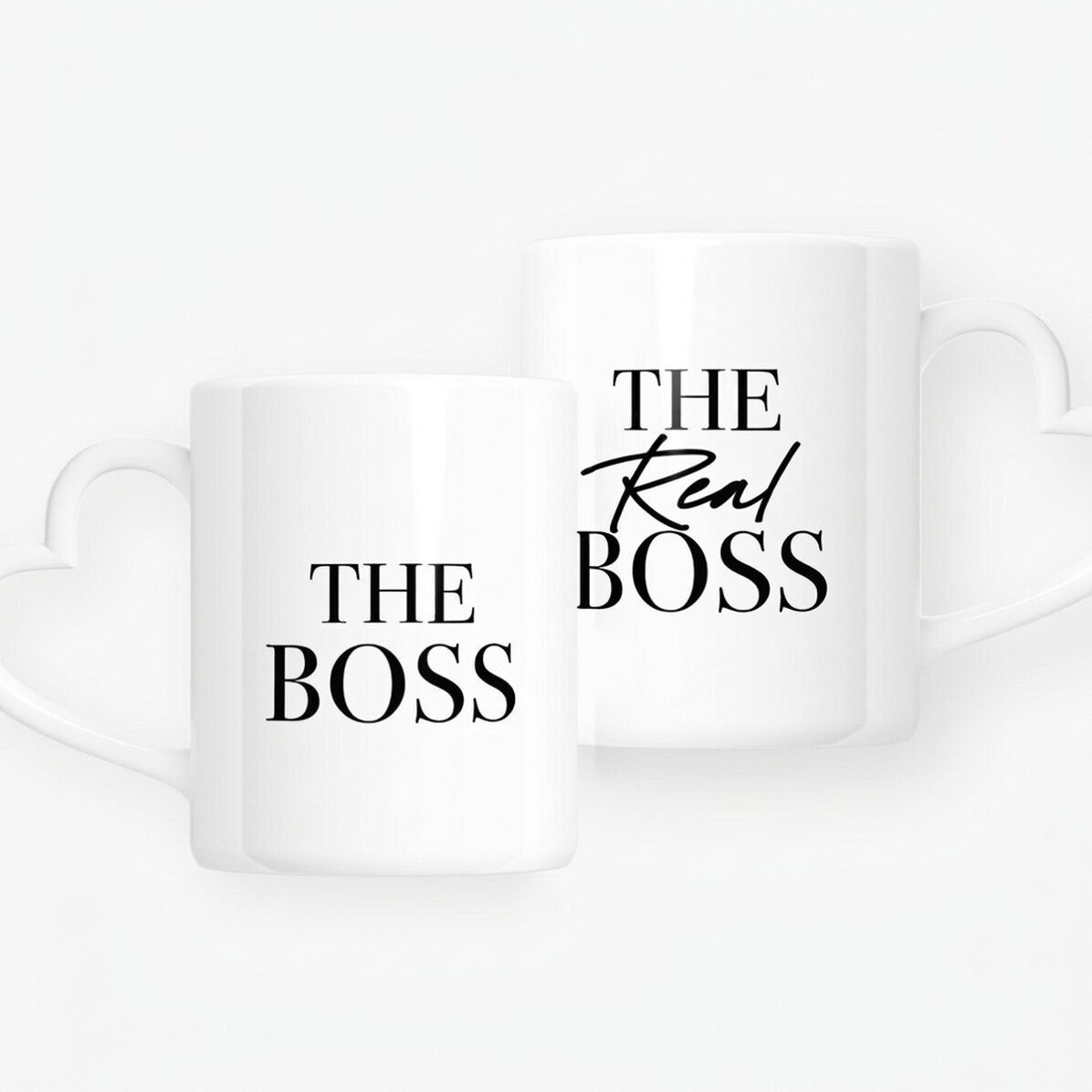 Personalised mugs for couples with text - The Boss & The Real Boss