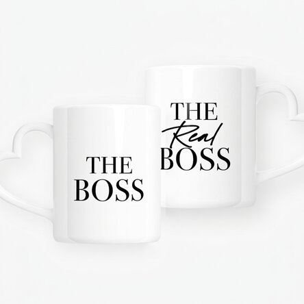 Personalised mugs for couples with text - The Boss & The Real Boss