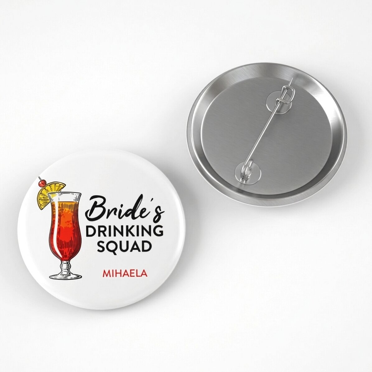 Personalised badge with text for hen parties