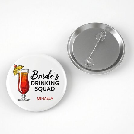 Personalised badge with text for hen parties