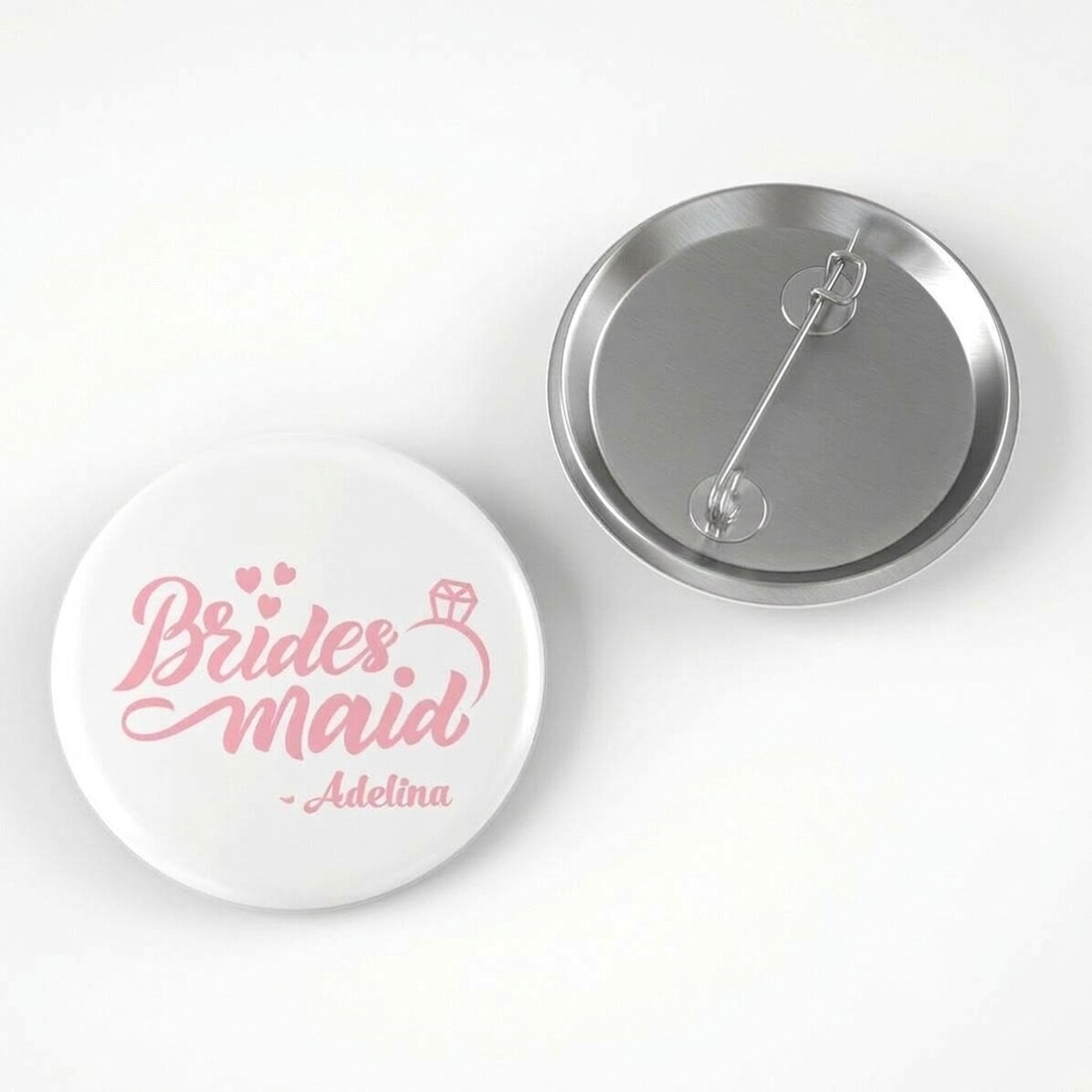 Personalised badge with text for bridesmaids