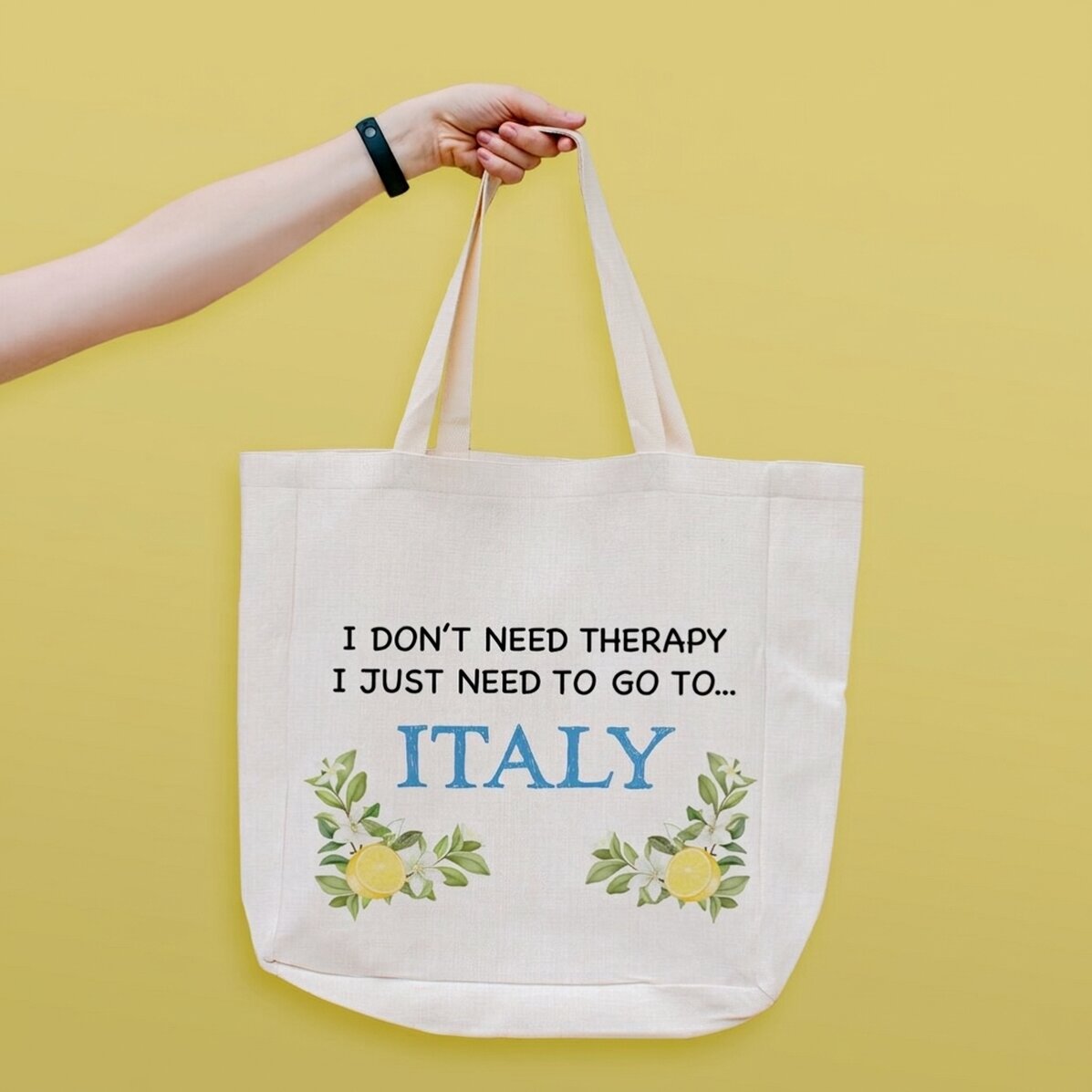 Beach bag personalised with text - Italy
