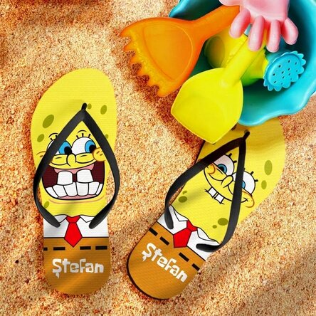 Personalised flip-flops with names for children - Sponge Square Trousers