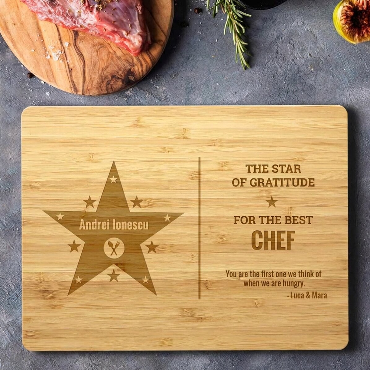Personalised text chopper - Star of gratitude