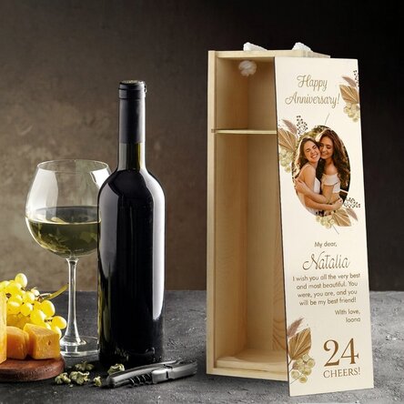 Personalised wine box with photo and text - Happy Birthday