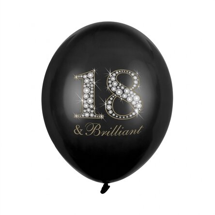 Set of 50 birthday balloons - 18 & Brilliant