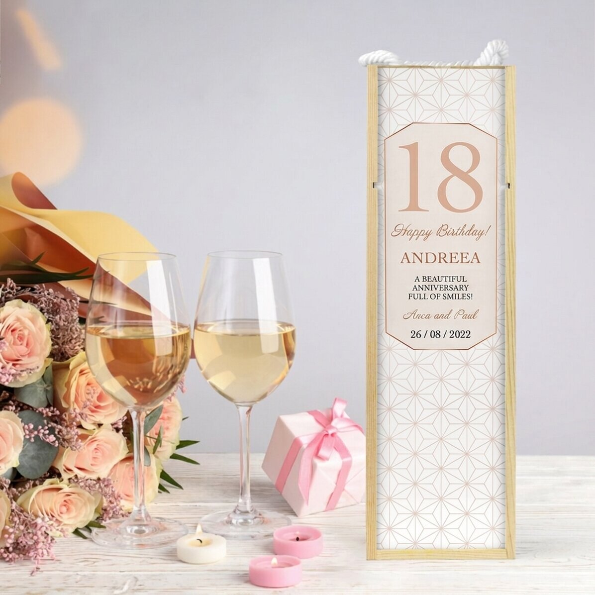 Personalised wine box with text - Birthday
