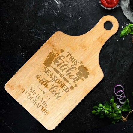 Personalised bamboo chopping board - Love