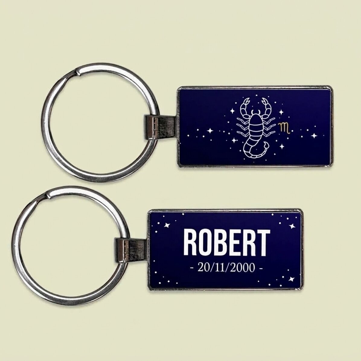 Personalised keyring with text and zodiac sign - Scorpio