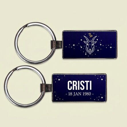 Personalised keyring with text and zodiac sign - Capricorn