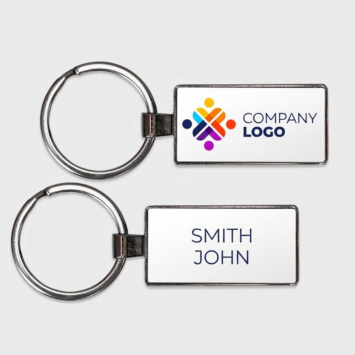 Personalised keyring with logo and name