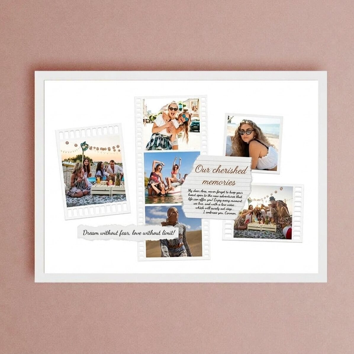 Personalised landscape painting with photos and text - Photos on film