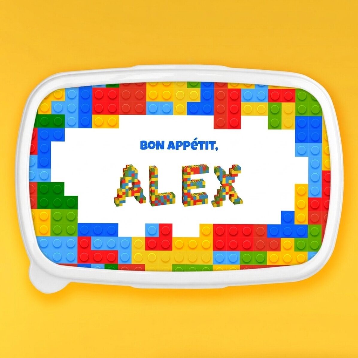 Lunch box, personalised with name - Lego