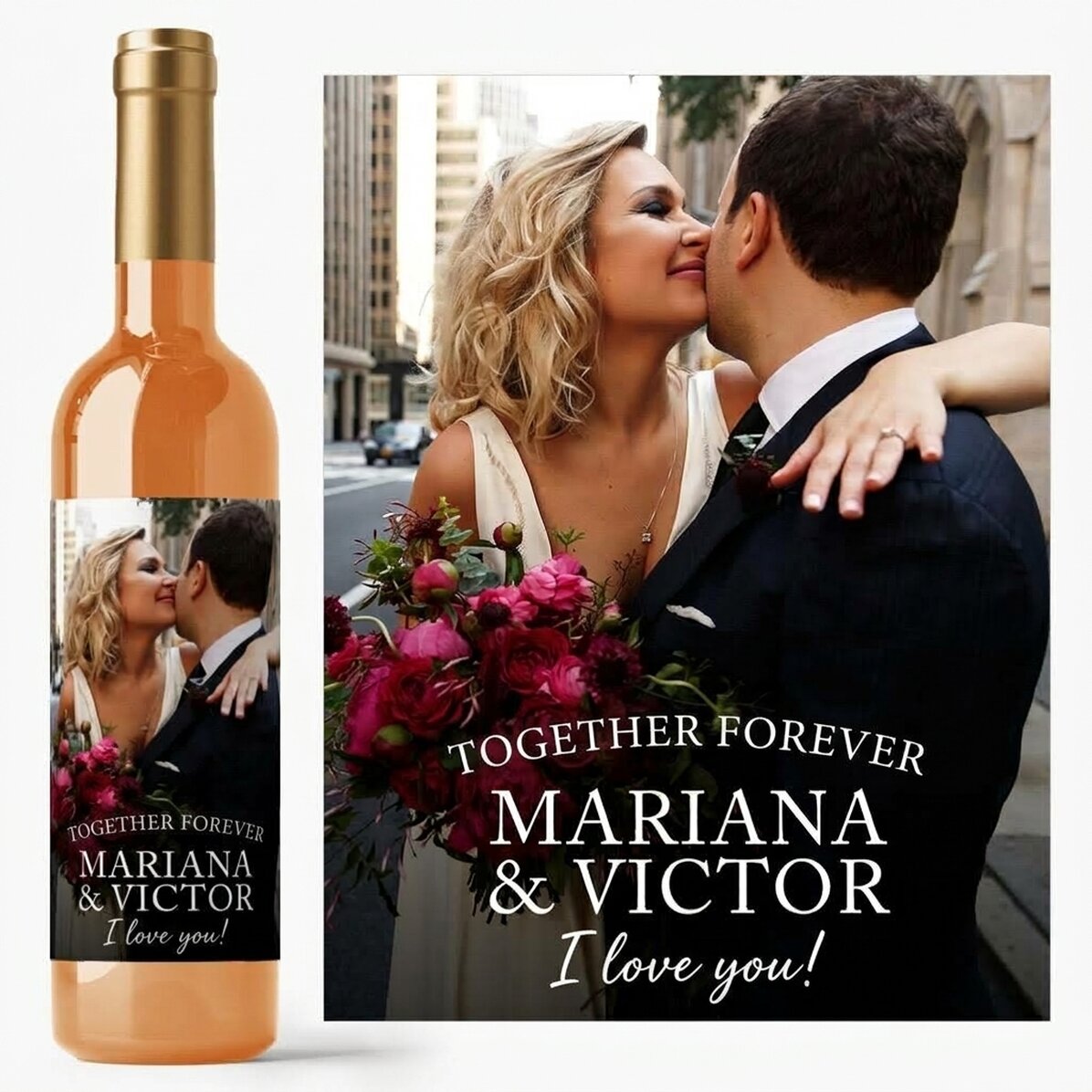 Personalised wine with text and photo - Precious moments