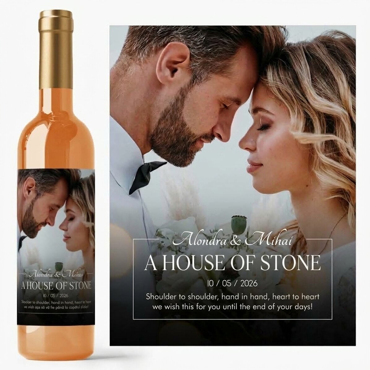 Personalised wine with message and photo - New