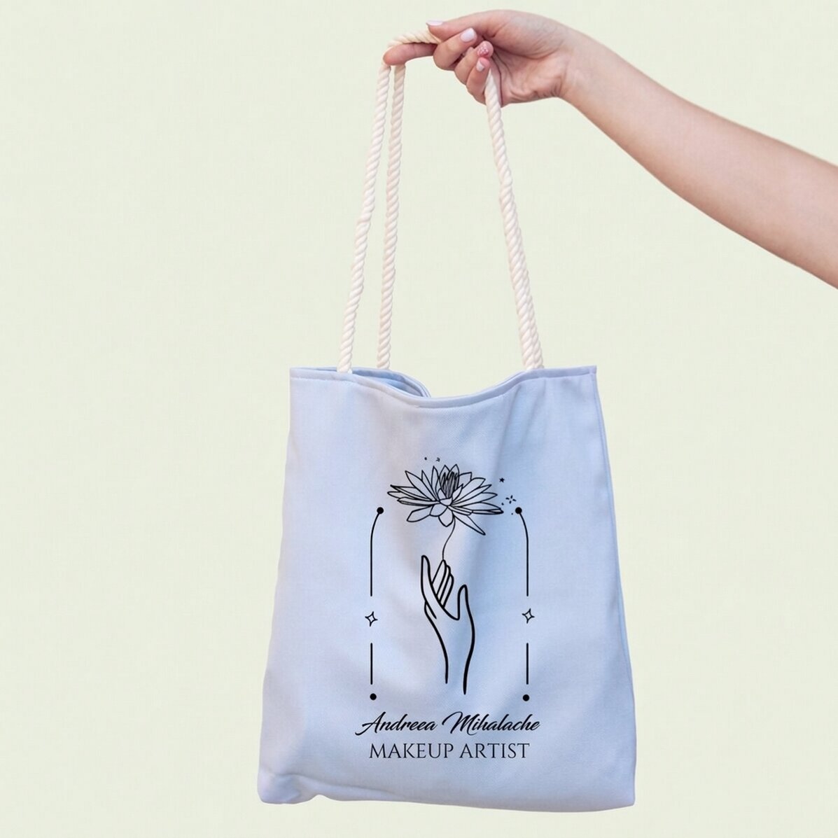 Personalised bag with text - Floral