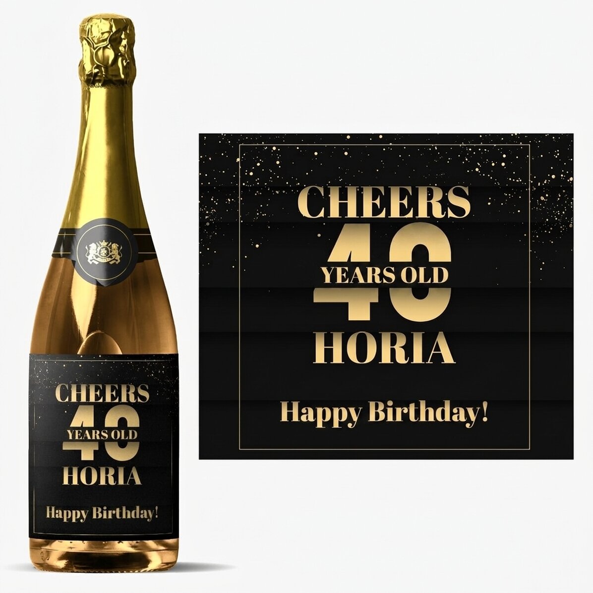 Personalised sparkling wine with birthday text - Cheers to you