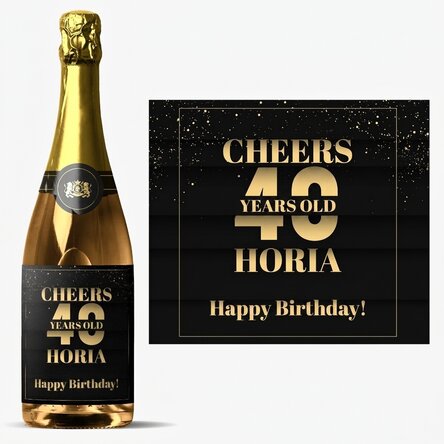 Personalised sparkling wine with birthday text - Cheers to you