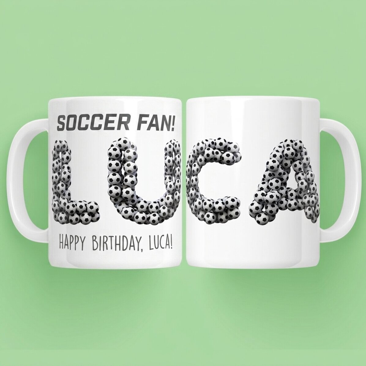 Personalised mug with name - Football
