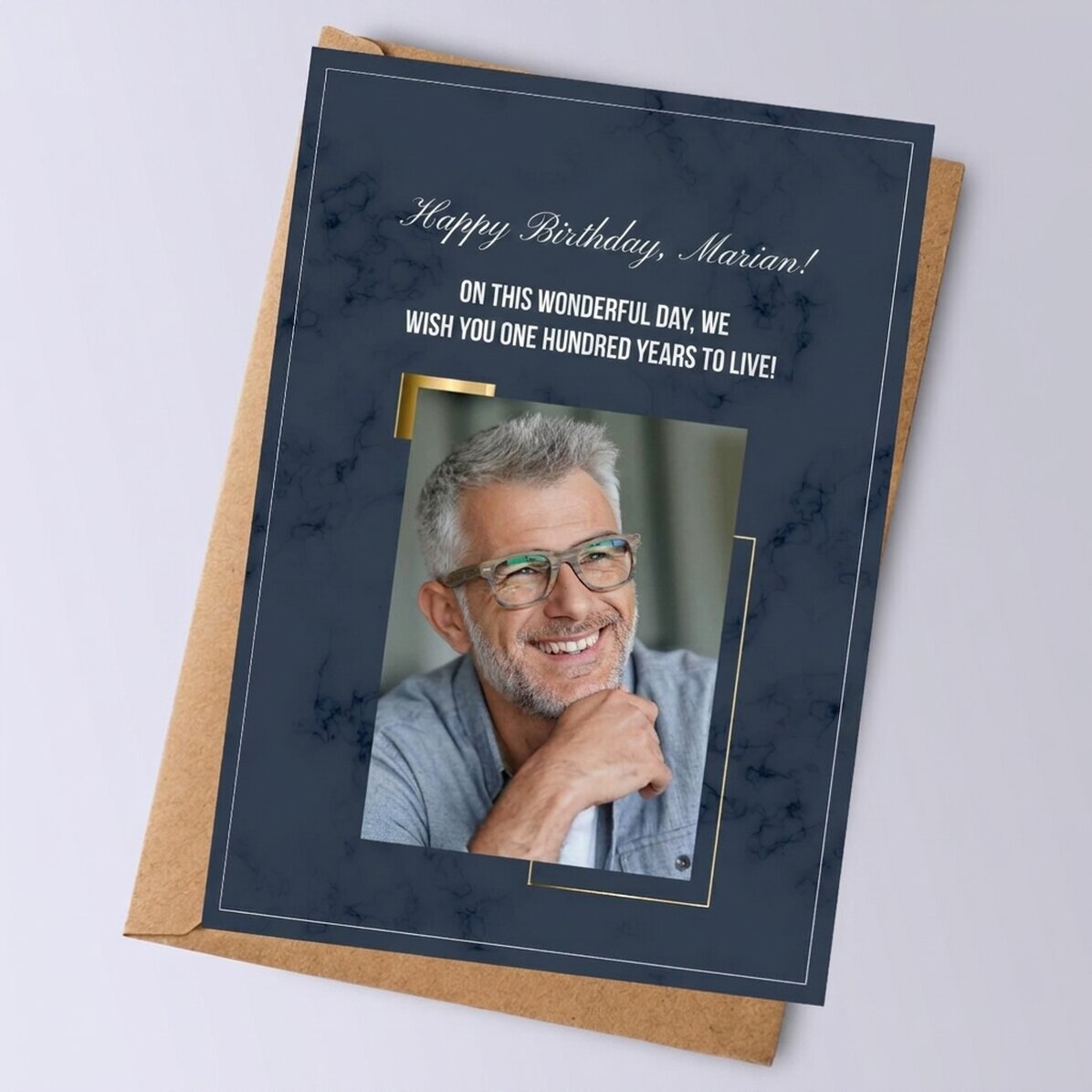 Personalised card with a photo and message for him