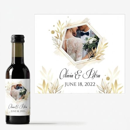 Mini bottle of wine personalised with a photo and text - Special moment