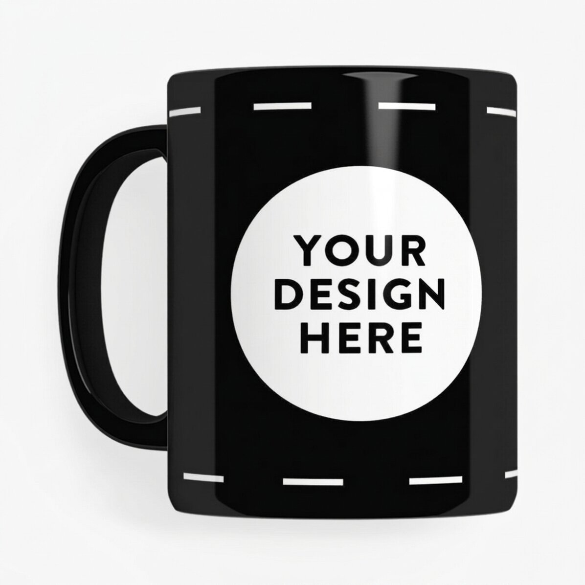 Personalised black mug with your own design