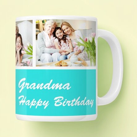 Personalised mug with 3 photos and message