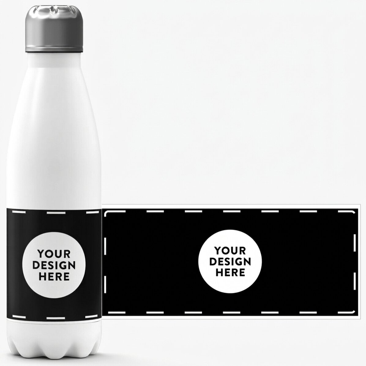 Thermos with white base customised with your graphics