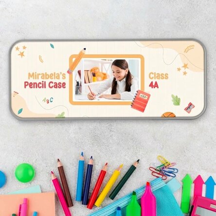 Personalised pencil case with a photo and your child