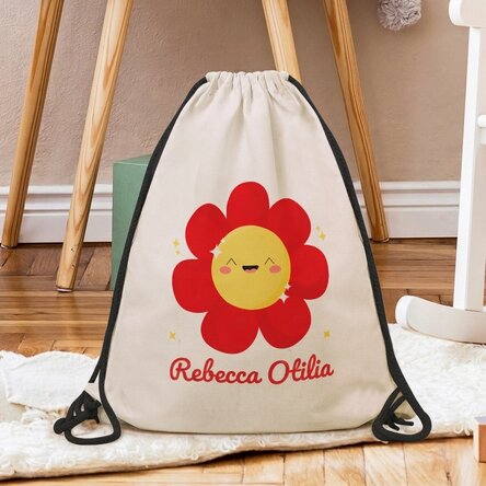 Personalised backpack with name - Colourful flower design