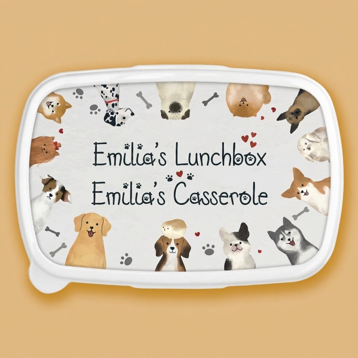 Lunch box, personalised with name - Animals