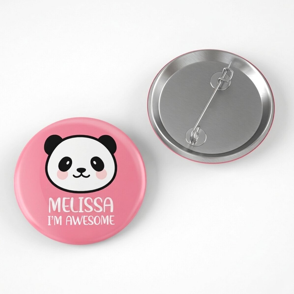 Personalised badge with text - Panda