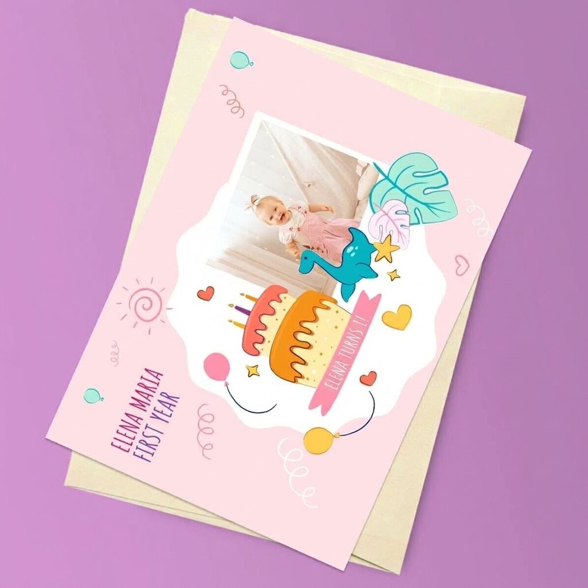 Personalised magnetic card with a photo for your child