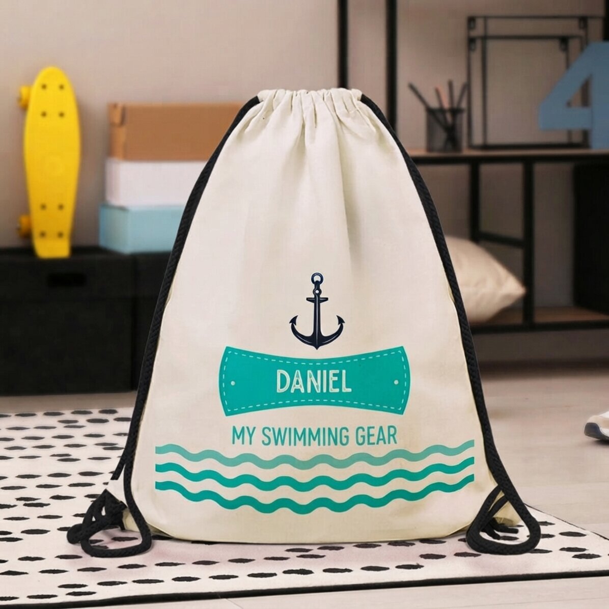 Personalised backpack with text - Swimming equipment