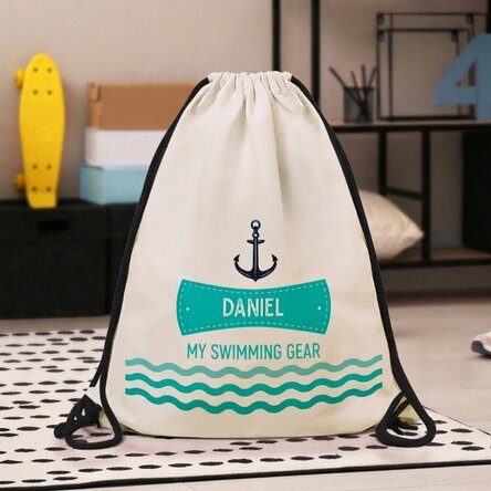 Personalised backpack with text - Swimming equipment