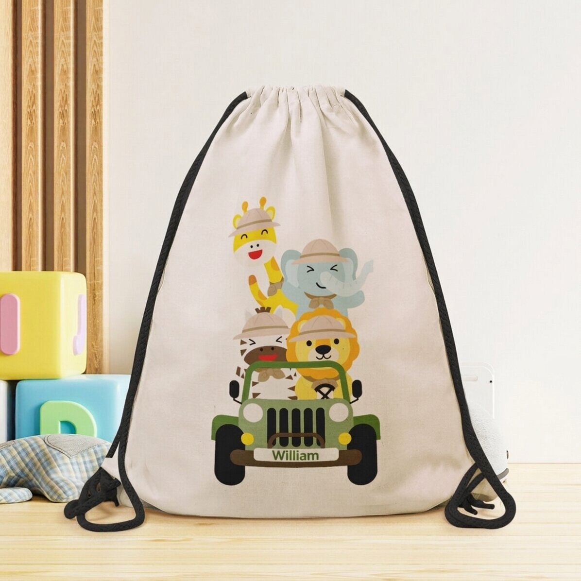 Personalised backpack with name - Safari