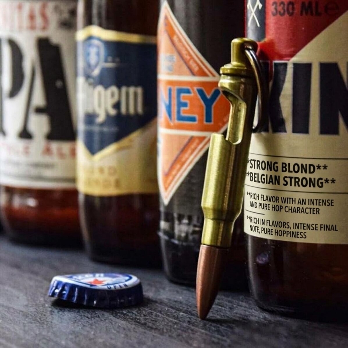 Bullet-shaped beer opener